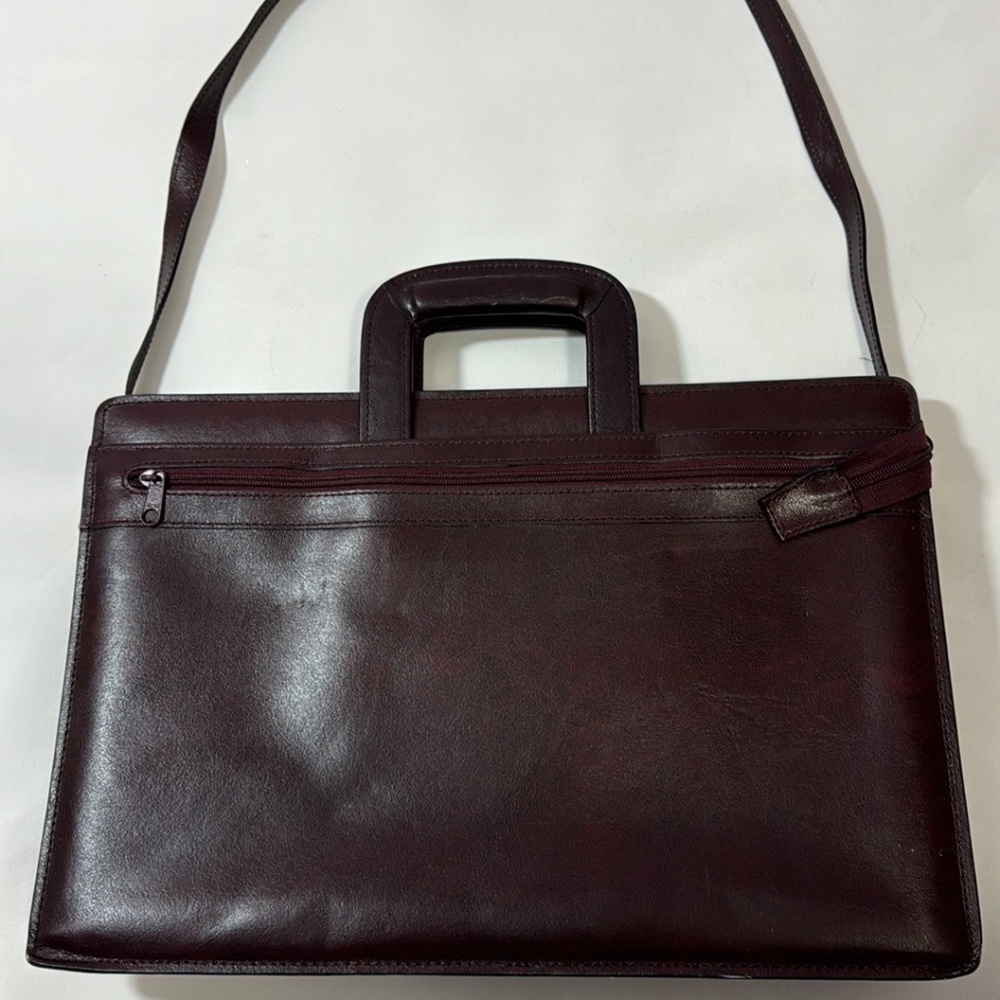 Protocol Portfolio Briefcase Red Split Leather Do… - image 5